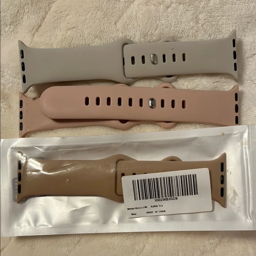 Apple Watchband Set: Taupe, Pink, and Tan